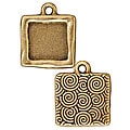 Beadaholique Goldplated Pewter Square Frame Pendants (Set of 2)