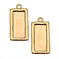Beadaholique Goldplated Pewter Rectangle Frame Pendants (Set of 2)