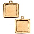 Beadaholique Goldplated Pewter Square Picture Frame Pendants (Set of 2)