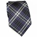 H. Luzzario & Co Men's Silk Black Plaid Tie
