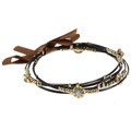 Celeste Stainless Steel Black Crystal Flower Bangle Bracelets (Set of 5)