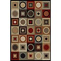 Ivory/ Multi Abstract Area Rug (7'6 x 9'10)