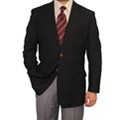 Ferecci Men's Black 2-button Blazer
