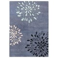 Handmade Metro Diamond Moon Light Blue Wool Rug (5' x 8')