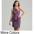 Jessica Simpson Women's Taffeta One-shoulder Peplum Dress