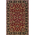 Hand-tufted Traditional Red and Black Wool Area Rug (3'6 x 5'6)