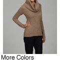 Cullen Women's Deep Cowl Neck Rib Detail Sweater