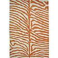 Handmade Orange Horizon Safari Wool Area Rug (4' x 6')