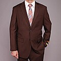 Bertolini Men's Brown Wool- and Silk-blend 2-button Suit