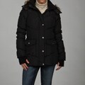 Betsey Johnson Women's Black Faux-fur Down Coat