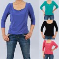 Clara S Women's 3/4-sleeve Square Neck Top