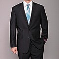 Carlo Lusso Men's Black 2-button Slim-fit Suit