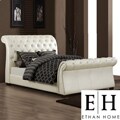 ETHAN HOME Castela Soft White Faux Leather King Sleigh Bed