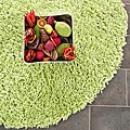 Hand-woven Bliss Lime Green Shag Rug (4' Round)