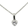 Sterling Silver Heart-cut Cubic Zirconia Necklace