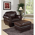 Abbyson Living Richfield Premium Top-grain Leather Armchair and Ottoman Set