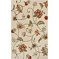 Hand-tufted Cream Floral Rug (3'7 x 5'7)