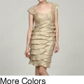 Ignite Evenings Women's Beaded Tulip Tiered Dress