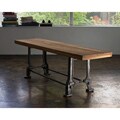 Reclaimed Teak Wood and Steel Bench (India)