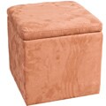 Brown Microfiber Storage Ottoman