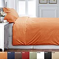Solid Twin XL-size Microfiber Duvet Cover Set