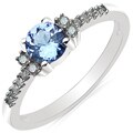 Malaika 10k White Gold Tanzanite and 1/8ct TDW Diamond Ring (J-K, I2-I3)