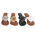 Sweet beauty 'Taylor' Women's Beaded Flower Flip-flop Wedge Sandals