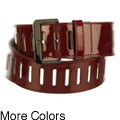 Steve Madden Women's Patent Leather with Slits Belt