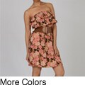 Elan Women's Strapless Ruffled Belted Dress