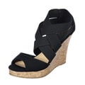 CL by Laundry 'Indulge' Black Cork-bottom Wedge Sandal