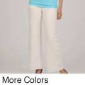 La Cera Women's Denim Wide Leg Knit Denim Pants