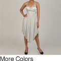 Issue New York Women's Bead/ Sequin Pleated Halter Evening Dress