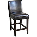 24-inch Luxury Brown Faux Leather Barstool