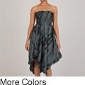 Elan Women's Smocked Strapless Asymmetrical Dress