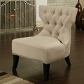 Abbyson Living Sedona Light Cream Microsuede Nailhead Chair