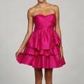 Jessica Simpson Women's Pink Strapless Tiered Dress