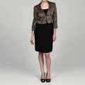 Jessica Howard Petite Black/Champagne 2-Piece Dress