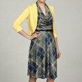 Jessica Howard Women's Petite Yellow 3/4-Sleeve Sweater