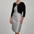 Jessica Howard Women's Plus Size Pearl Neck Toggle Sweater
