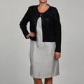 Jessica Howard Women's Plus Size Sequined 3/4-Sleeve Sweater