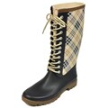 Rugged Shark Women's Raindeers Fashion Plaid Rainboots