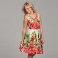 Eliza J Women's Surplice V-neck Ruffle Soft Tie Belt Dress