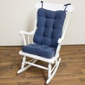 Denim-blue Reversible Chair Seat and Back Cushion Set