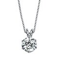 Ultimate CZ Platinum over Silver Cubic Zirconia Solitaire Necklace