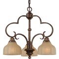 Kensington 3-light Bronze and Gilded Imperial Silver Chandelier