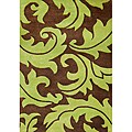 Hand-tufted Sabrina Brown/ Green Wool Rug (4' x 6')