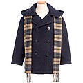 Trilogi Collection Toddler Boy's Navy Wool-blend Hooded Peacoat