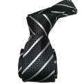 Dmitry Men's Black Striped Italian Silk Tie