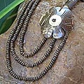 Coconut Shell 'Floral Vine' Beaded Necklace (Thailand)