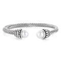 Silverplated Created Pearl Cuff Bracelet
